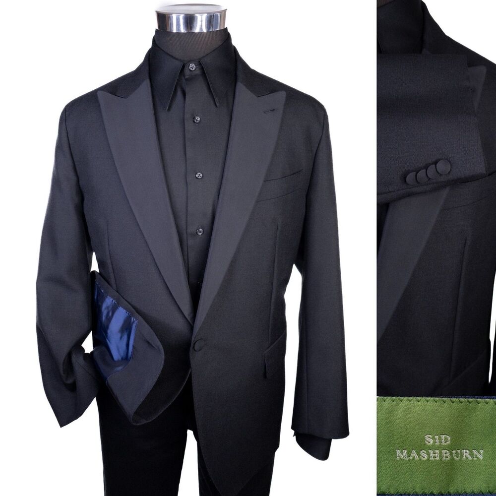 Sid Mashburn Kincaid No. 3 Peak Lapel Tuxedo Jacket Blazer Wool/Mohair Sz 50S